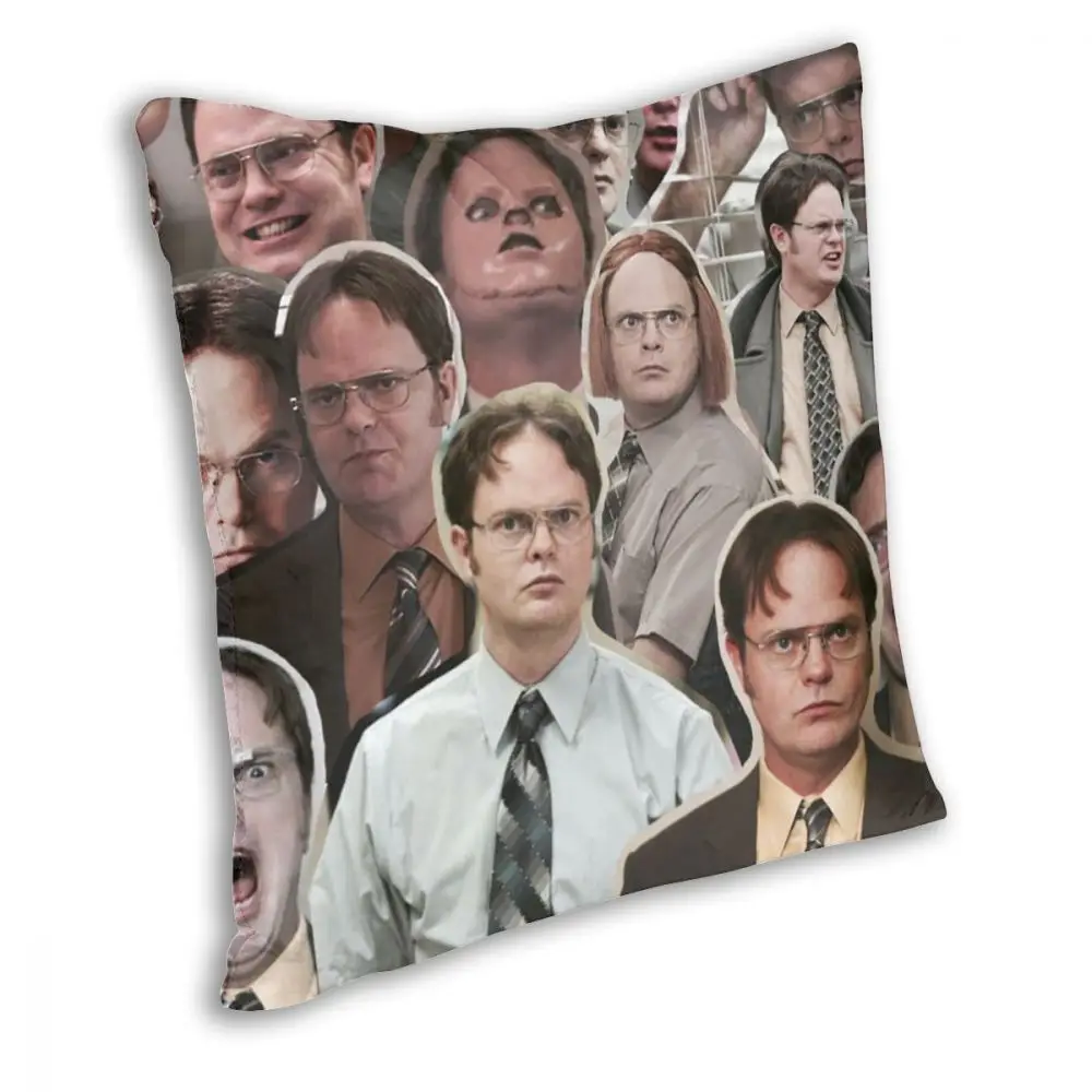 Dwight Schrute The Office Square Pillow Case Polyester Cushions for Sofa Horror Thriller Movie Novelty Pillowcase