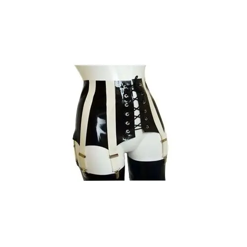 

latex corset suspender belt with eight adjustable strap tv unisex sissy black