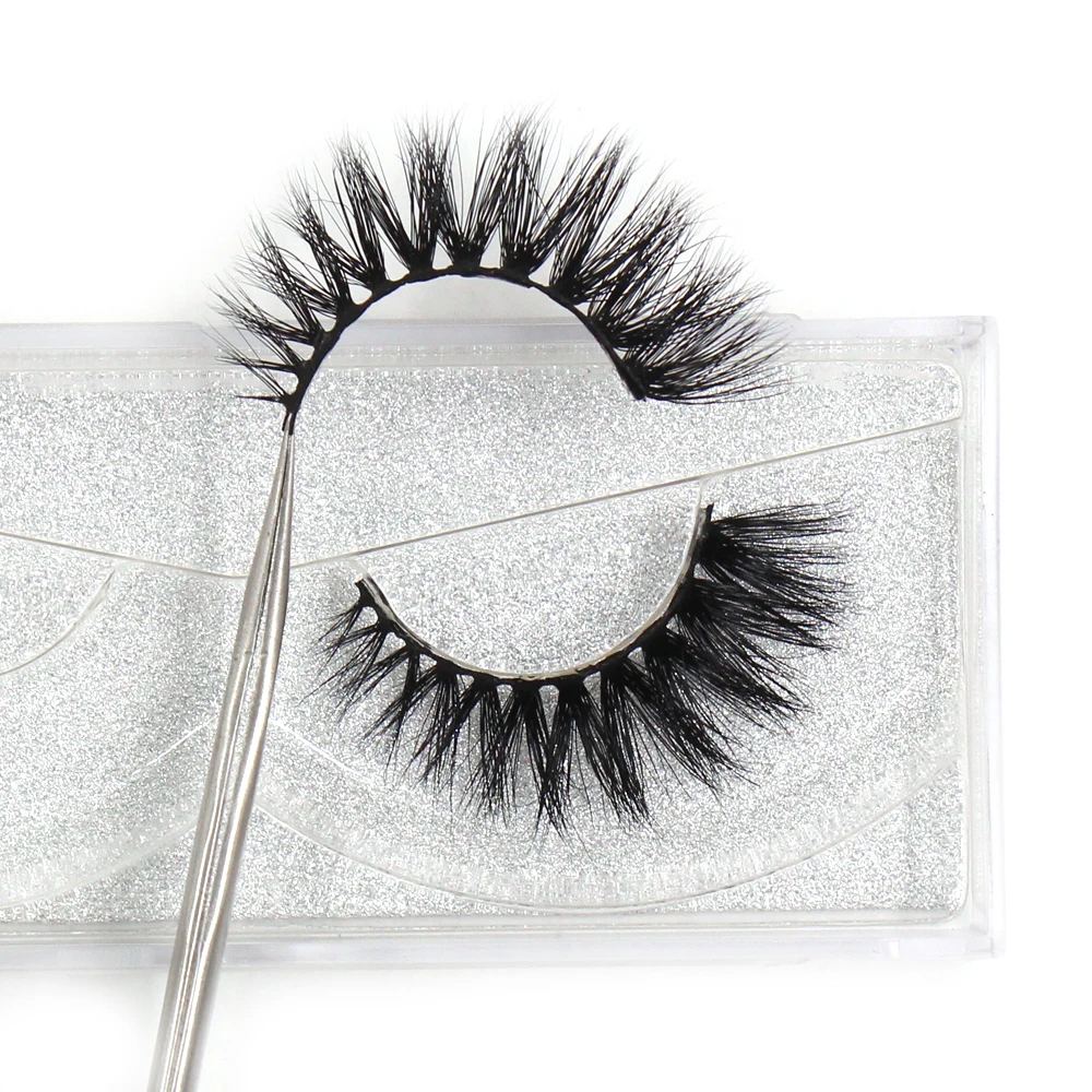 LEHUAMAO Luxury 5D Mink Hair False Eyelashes Wispy Cross Fluffy Mink Lashes Extension Tools Makeup Handmade Mink Eyelashes D21