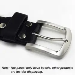 1x 35mm Silver Belt Buckle Metal Brushed Men Women End Bar Single Pin Belt Half Buckle for Leather Craft Strap Belt