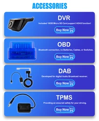 WITSON opsiyonel parçalar USB DAB + alıcı DVR kamera OBD adaptörü TPMS adaptörü araba Android radyo aksesuarı