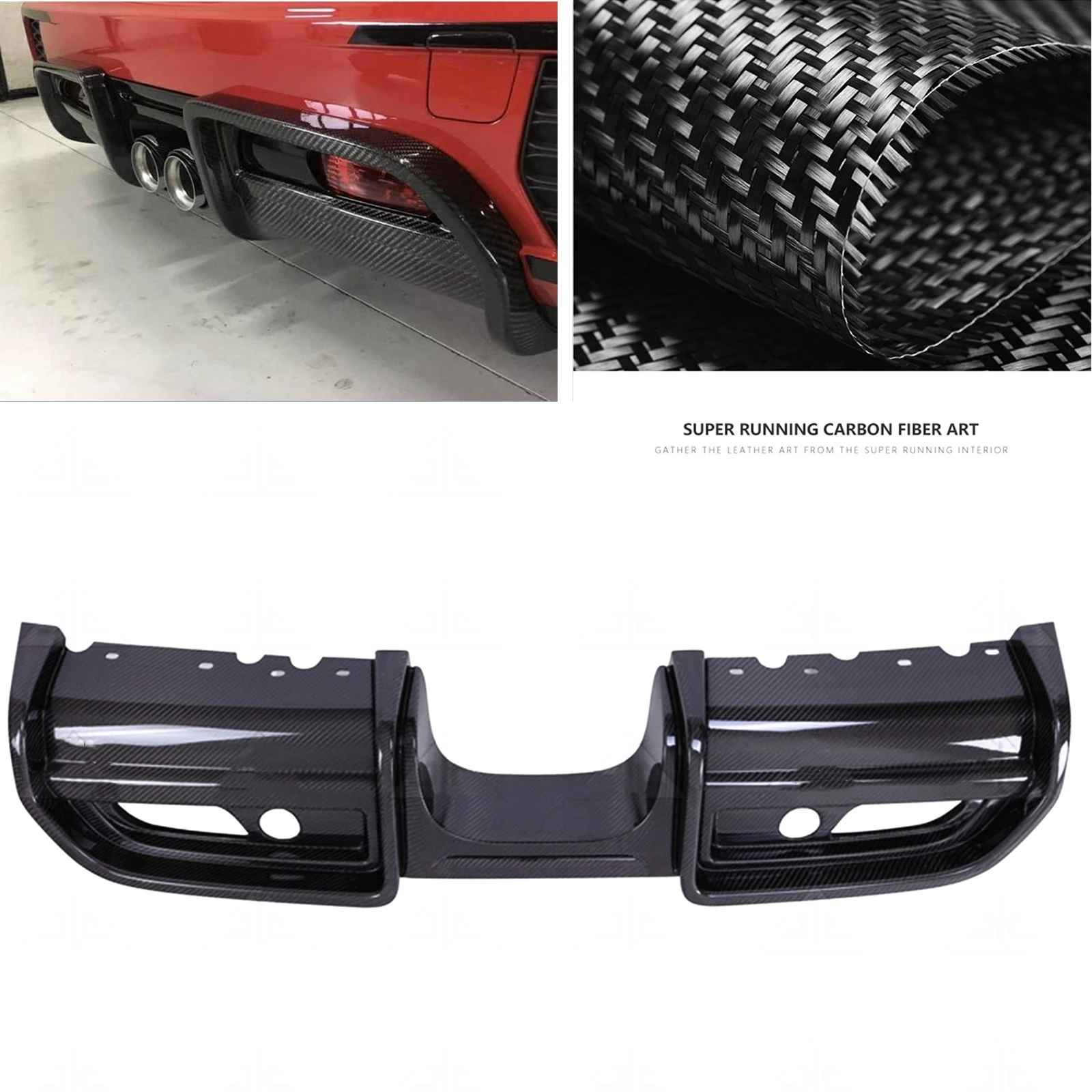 

Rear Bumper Diffuser Lip For Mini Cooper F56 JCW Style Real Carbon Fiber Car Center Exhaust Out Spoiler Plate Splitter Body Kit