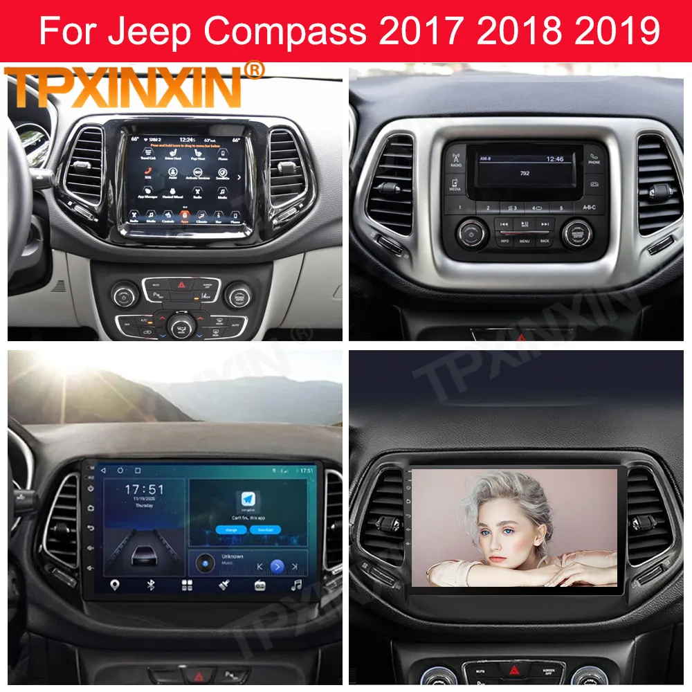 

6 + 128 Гб мультимедиа Android 10 плеер автомобильное радио стерео для Jeep Compass 2017 2018 2019 GPS навигация видео приемник головное устройство