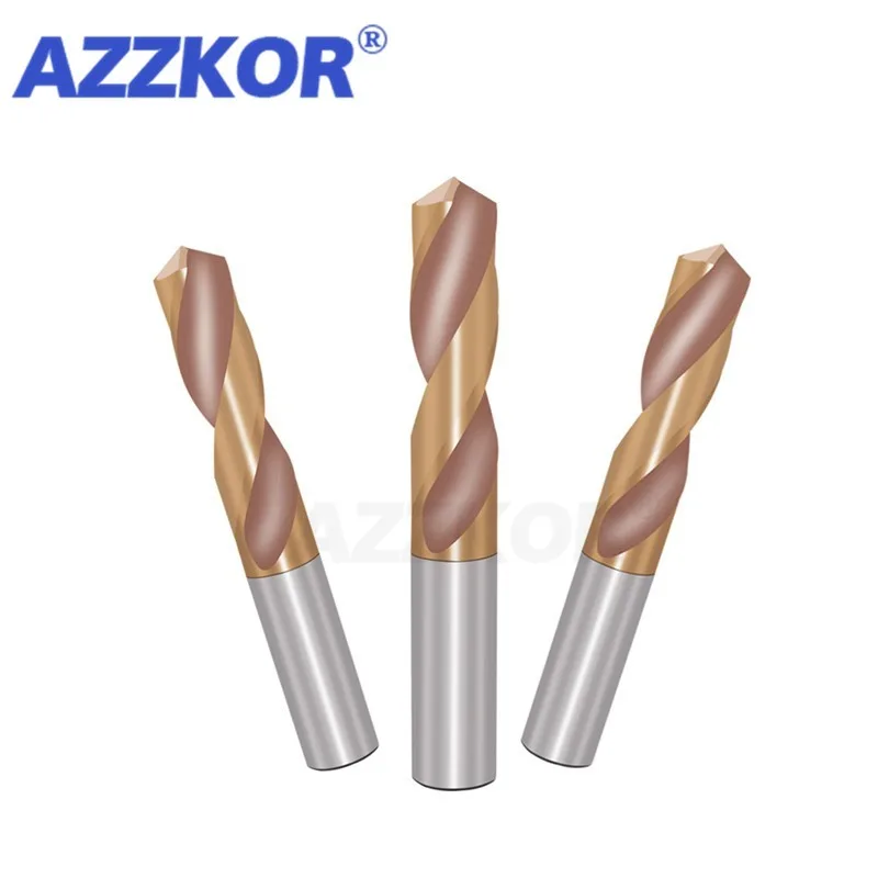 Wiertło 3D ze stopu węglika stal wolframowa Super twardy stal Twist Bit prosty uchwyt stały interwał brąz dla CNC Metal 120mm