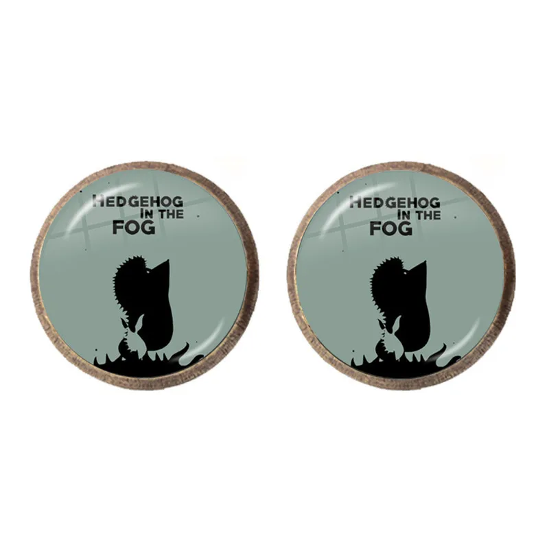 2021 New Hedgehog In The Fog Cartoon Hedgehog Anime Glass Dome Stud Earrings Cute Hedgehog Daily Jewelry Gift Wholesale image 5
