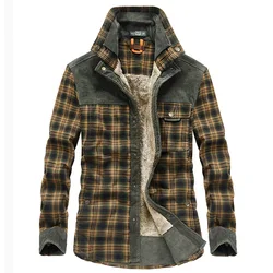 2021 Explosive New Brand Men's Winter Plaid Jackets Thick Cotton   Warm Long-sleeved Coats Clothing Europeam American Jacket Men