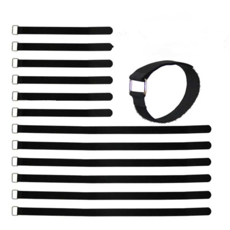 2cm*20-200cm Length Nylon Hook and Loop Ties Down Straps with Metal Buckle Fastening Cable Straps Adjustable Reusable Cablt Ties