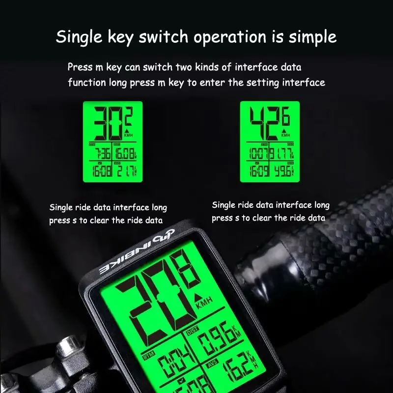 2024 Wireless Bicycle Odometer Powermeter Cycling Bike Power Meter Electronic Speedometer Account Km Speed For Mountain Computer