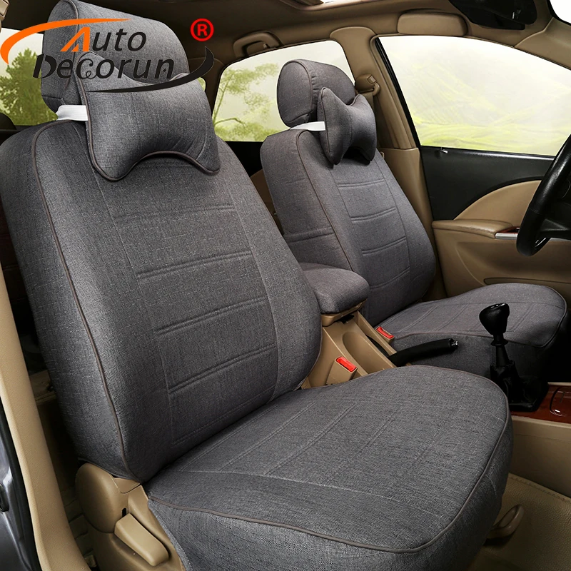 

AutoDecorun Seat Covers Car Linen Fabric for Fiat Punto 2 Accessories Seat Covers Car Cushion Custom Fit Seat Supports 14PCS/Set