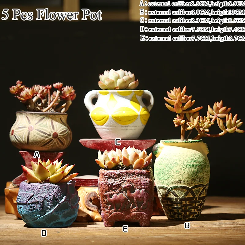 

Flower Pots Succulent Cactus Pots Plant Garden Ceramic Planter Colourful Pots Outdoor Garden Home Decor windowsill