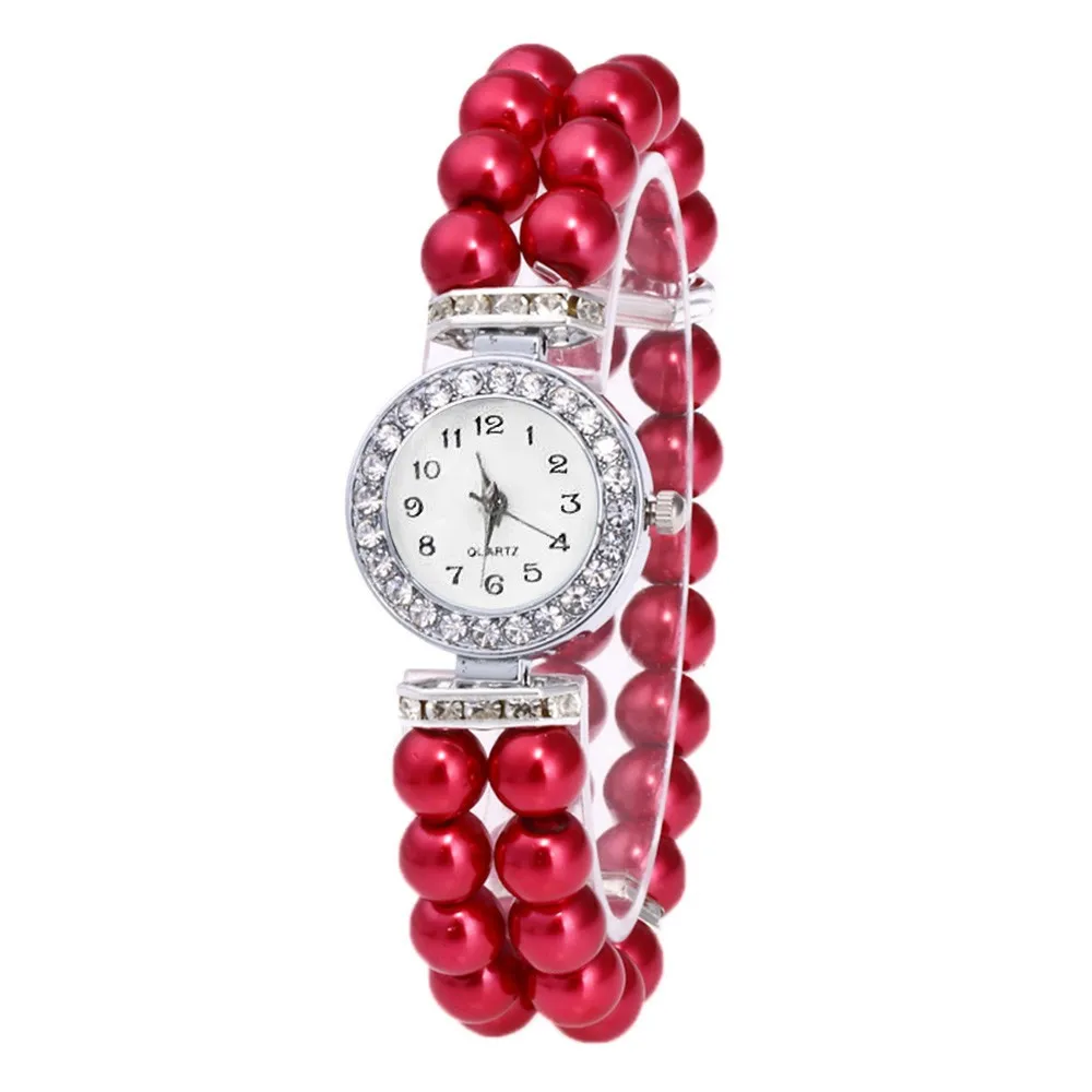 女性のクォーツアナログ真珠の文字列を見ていないストラップ腕時計yazoleトップブランドの高級カジュアル腕時計リロイmujer zegarek damski新