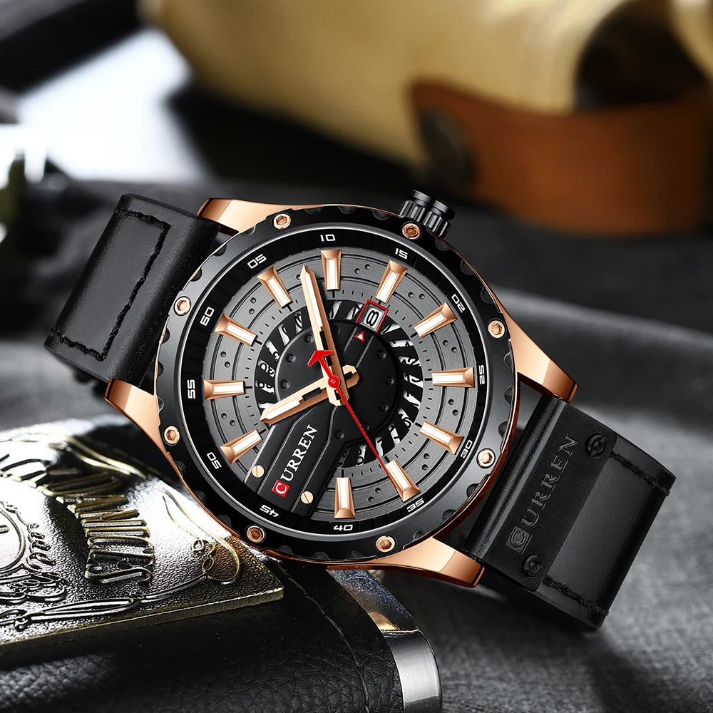 CURREN Fashion Mens Watches Waterproof Top Brand Luxury Calendar Male Watch men Leather Sport Military Wristwatch Dropship