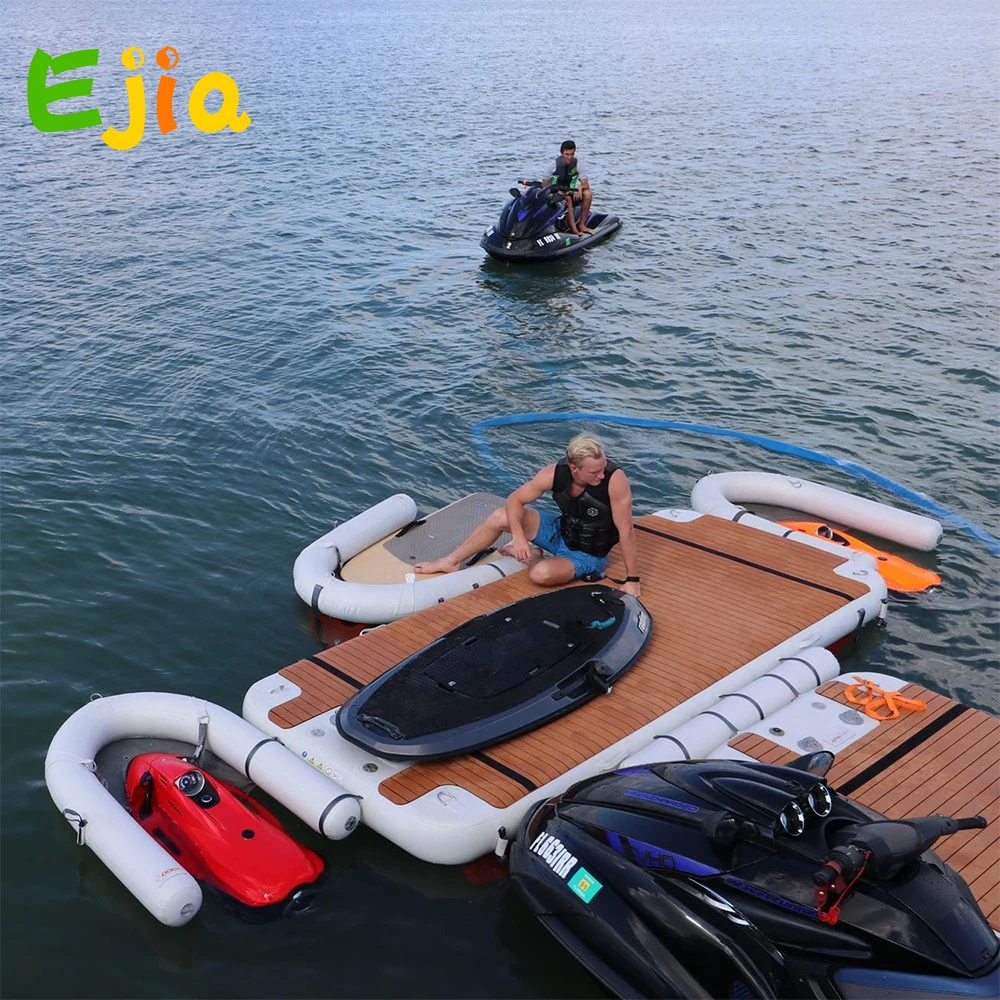 Jet Ski Gonflable en Mousse de Teck PVC, Plate-forme Gonflable S6 pour Bateau, Yacht, Plaisir Aquatique, Commercial