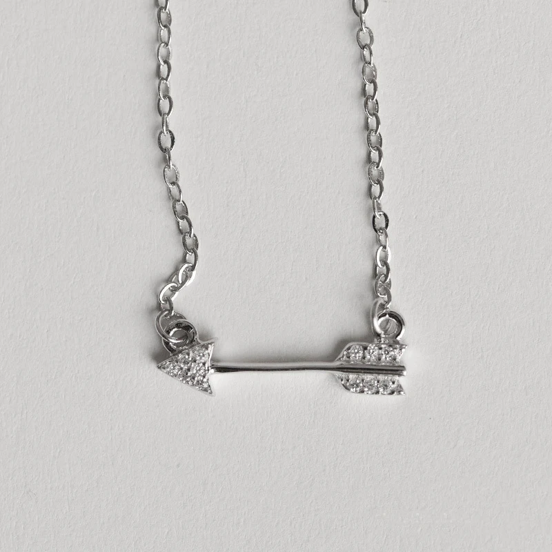 925 Sterling Silver arrow  Necklaces & Pendants For Women Fashion Lady Festival Gift Sterling-silver-jewelry
