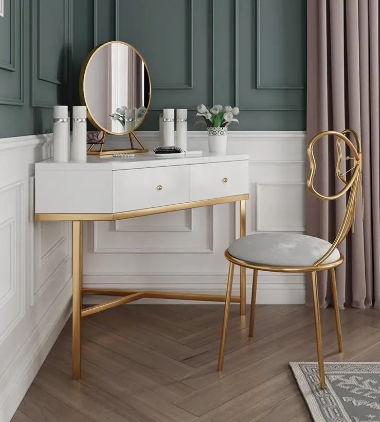 

Nordic dressing table bedroom small apartment modern simple luxury corner makeup table net red makeup table