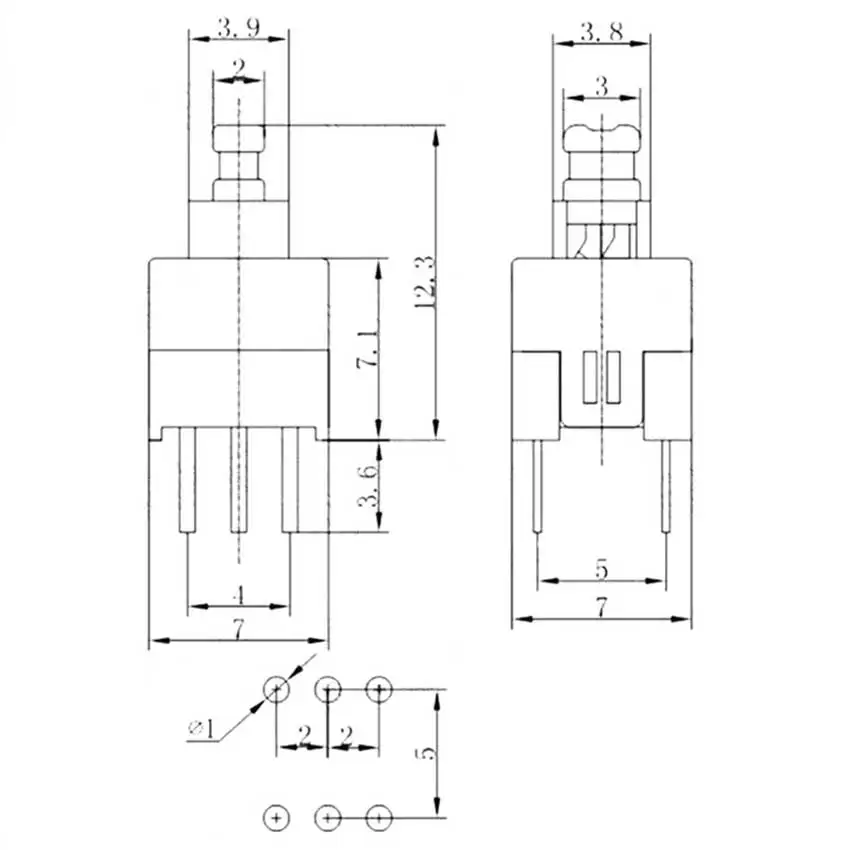Cltgxdd 10PCS/Lot 7*7mm Self Locking Push Tactile Power Micro Switch Kit 6 Pin Button Switches 7x7