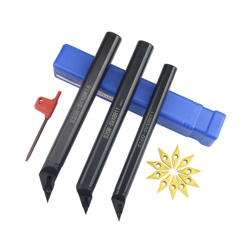 Imagem -03 - Torneamento Interno Ferramenta Titular Vbmt Inserções de Carboneto de Torno Bar Cnc Conjunto de Ferramentas de Corte 1pc S16q-svxbr11 S20r-svxbl11 S32s-svxbl16 de