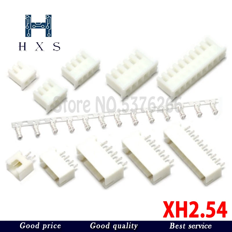 20Kits XH 2.54mm 2/3/4/5/6/7/8/9/10/12pin JST Connector plug Male Female Crimps