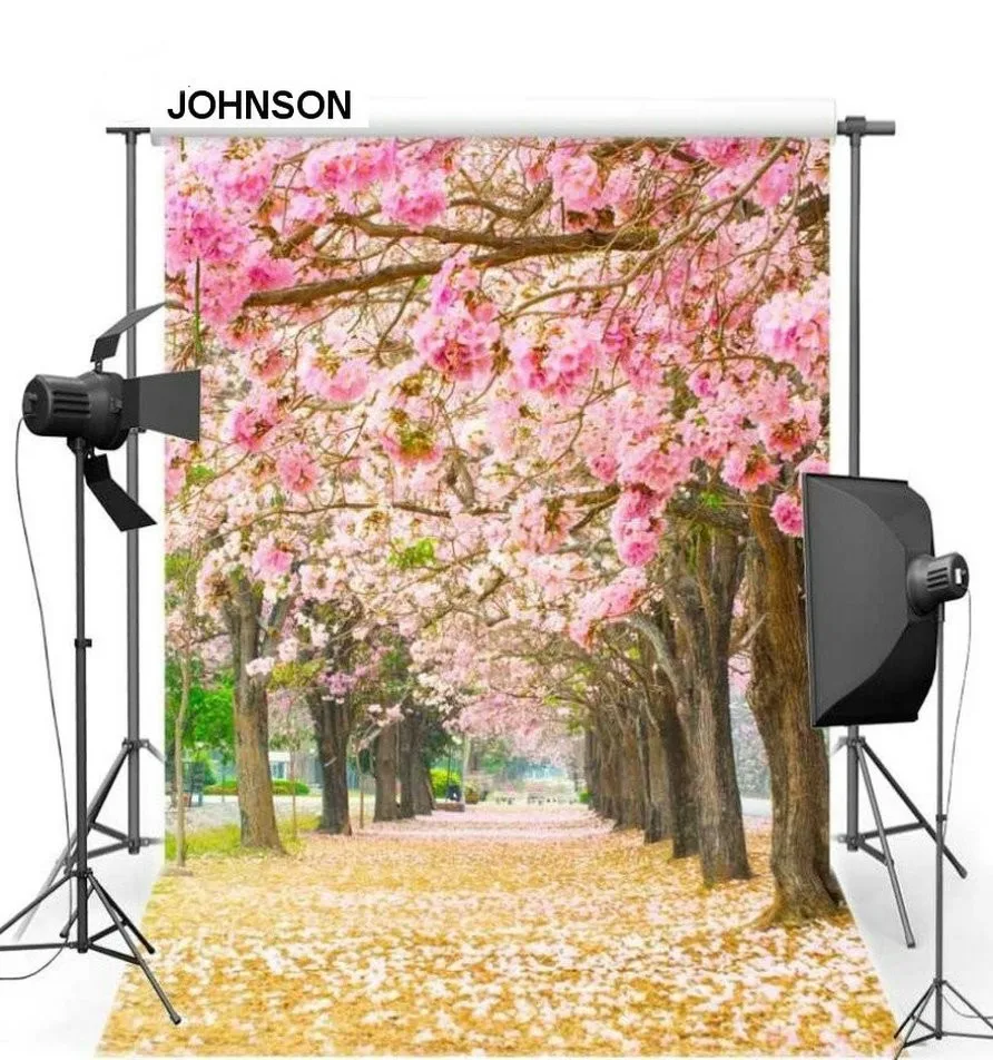 Pink Flower Cherry Blossom Tree Themed photo backdrop High quality Computer print wedding photo studio background