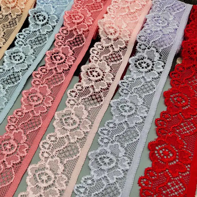 Beatiful 2Yard Thickened Soft Elastic 3.4CM Wide Lace Trim Diy Clothes Skirt Fabric Used For Underwear Panties Skirt Lace Ribbon