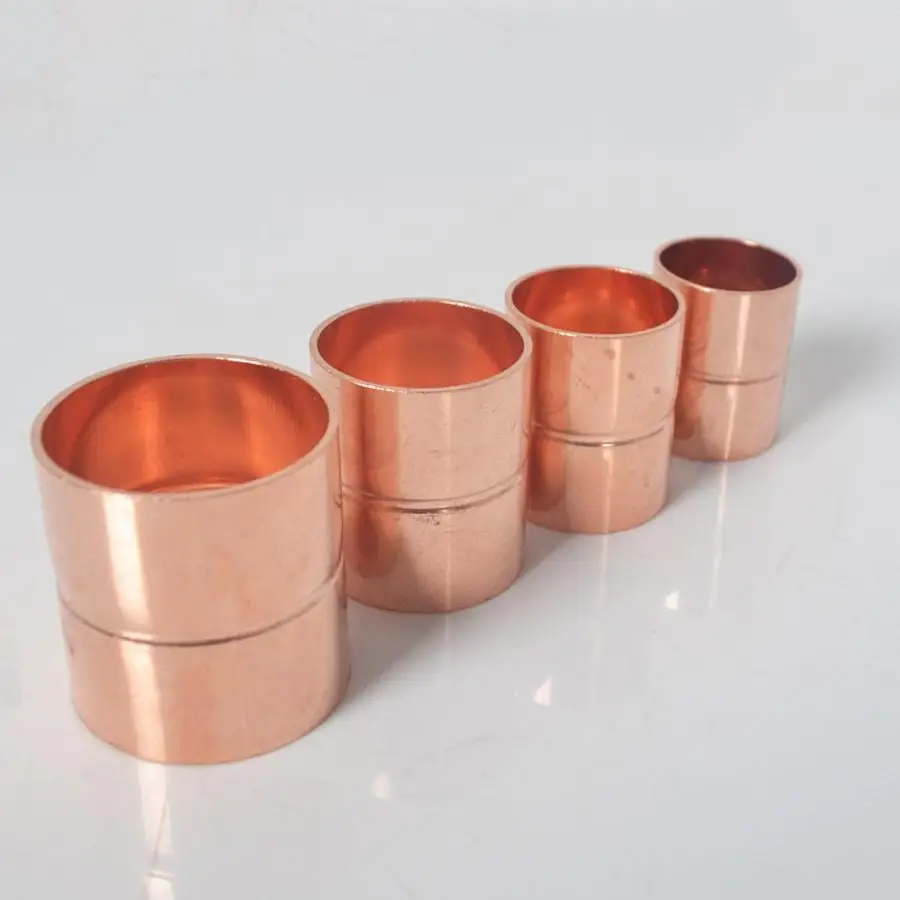 

9.52mm 3/8" Inner Diameter Copper End Feed Straight Equal Coupling Plumbing Fitting Scoket Weld Water Gas Oil 0.7mm Thickness