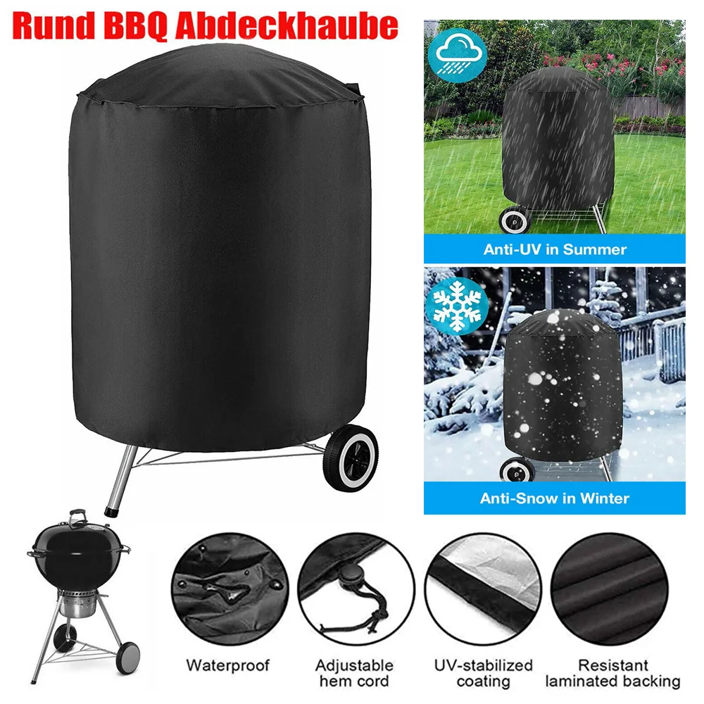 20 Size Garden Courtyard BBQ Grill Cover Outdoor Oven Waterproof Dust Cover Oxford Cloth Protective Cover Round Furniture Cover