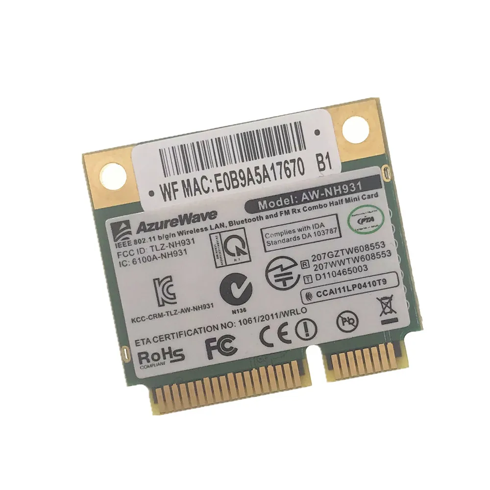 for Toshiba Thrive AT105-T108 T1016 T1032 Wireless Support Bluetooth Combo Card Azurewave AW-NH931