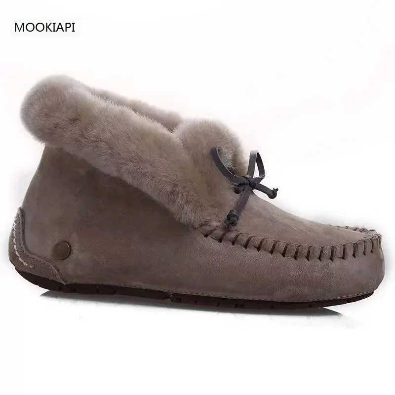 2019 Australia\'s most fashionable short tube lace up women\'s shoes, real sheepskin, natural wool, the highest quality snow boots