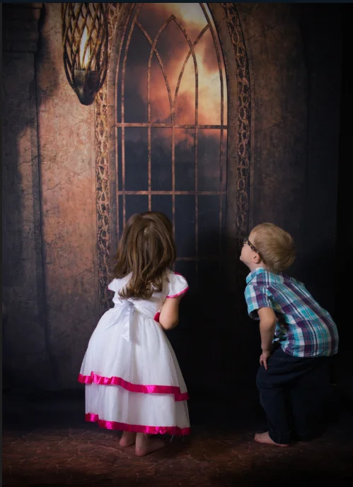 Capisco Retro Kasteel Indoor Studio Fotografie Achtergrond Computer Gedrukt Naadloze Vinyl Venster Achtergrond