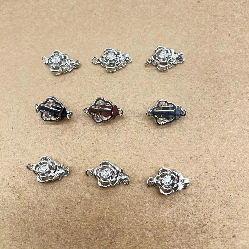 

925 Sterling Silver DIY Jewelry Accessories Inlaid with Diamonds Jewelry Making Supplies Wholesale