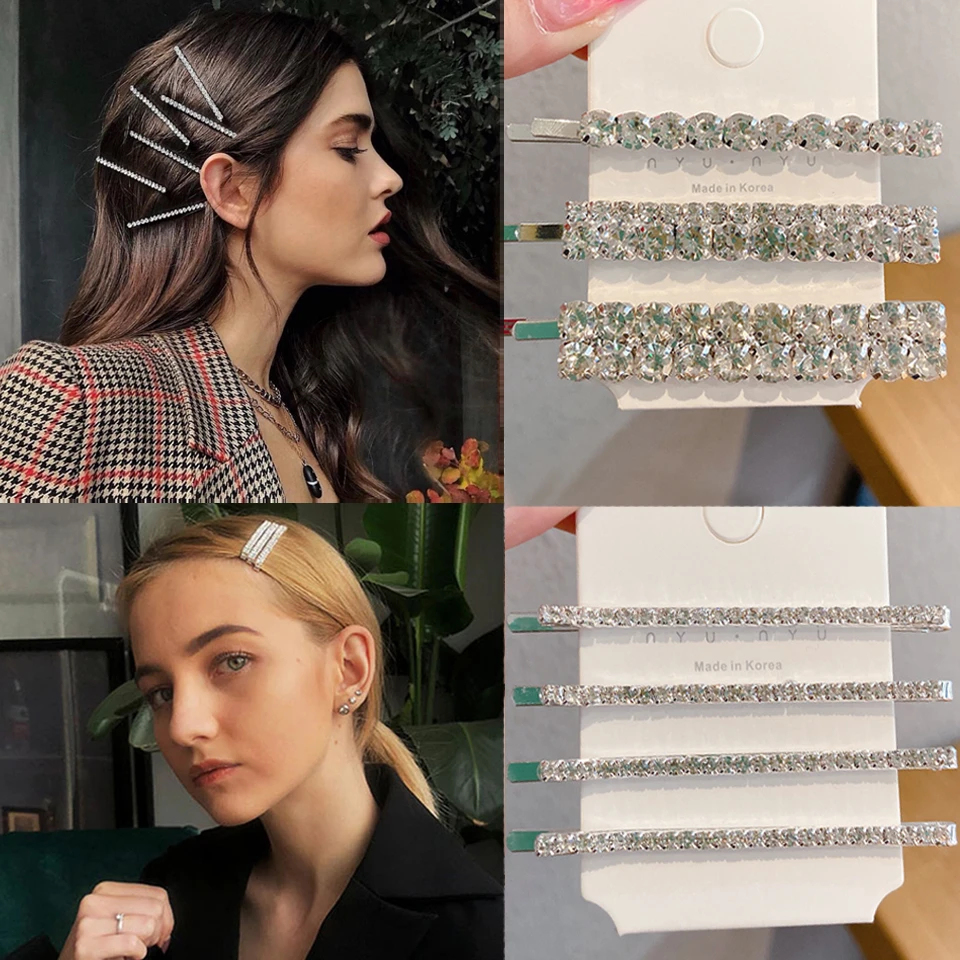 Hot Korea Diamond Hairpins Women Bingbing Crystal Hair Clips Set Girls Luxury Shining Crystal Barrettes Hair Styling Accessories