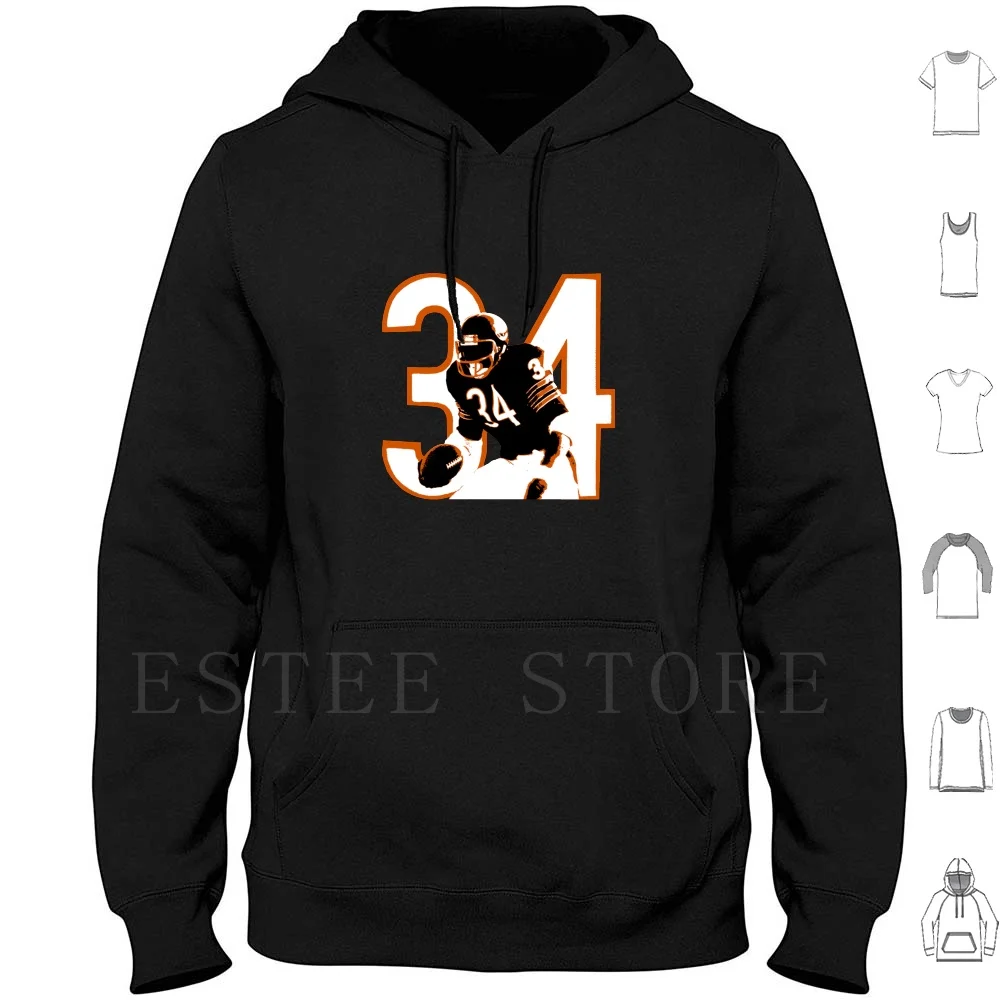 

Walter Payton Hoodie Long Sleeve Walter Payton Bears Chicago Da Bears Sweetness 34 Legend Legendary Running Back Football