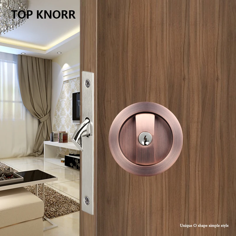 TOPKNORR Sliding Door Lock Sliding Door Lock Invisible Indoor Single Side Key Lock Folding Door Kitchen Balcony Lock Boor