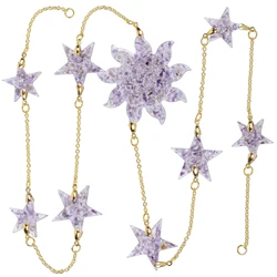 TUMBEELLUWA Twinkle Star Sonne Girlande Harz Hängen Ornamente Healing Kristall Kiese Goldene Kette Für TV-Wand Wohnzimmer Decor