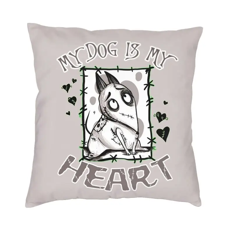 My Dog Is My Heart Cushion Covers Frankenweenie Velvet Nordic Pillow Cases Living Room Decoration 3D Printing Custom