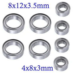 8PCS Ball Bearings Set 4x8x3mm 8x12x3.5mm For WLtoys 1/18 A949 A959 A969 A979 A959-B A969-B RC Car Replacement A949-33 A949-36