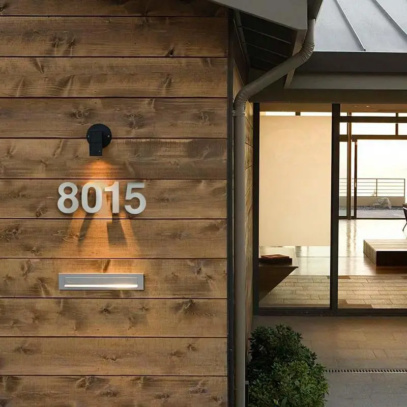 1pc 152mm Stainless Steel House Number Outdoor 6 inch Silver Apartment Door Number Mailbox Address Sign #0-9 With Screws