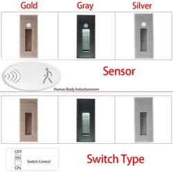 SANDIY Recessed Wall Lamp Sensor Stair Light Intelligent Led Night Lights for Steps Balcony Bedroom Closets Home Decor Sconce 3W