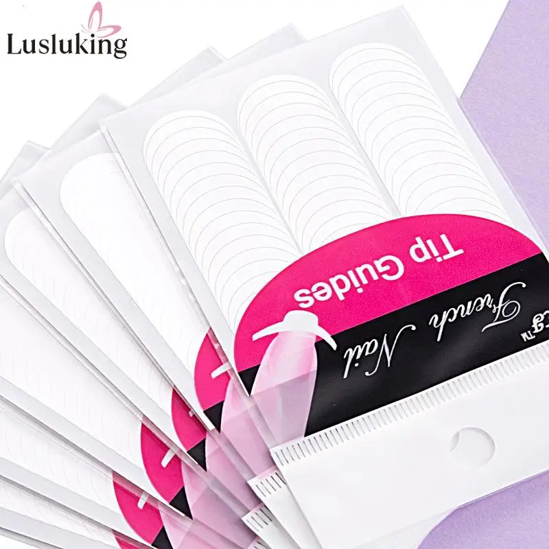 Lot 10 Packs Form Guide Stickers Tips Design Decal French Manicure Nail Art  Fringe DIY Salon New Stencil Wholesale Professional