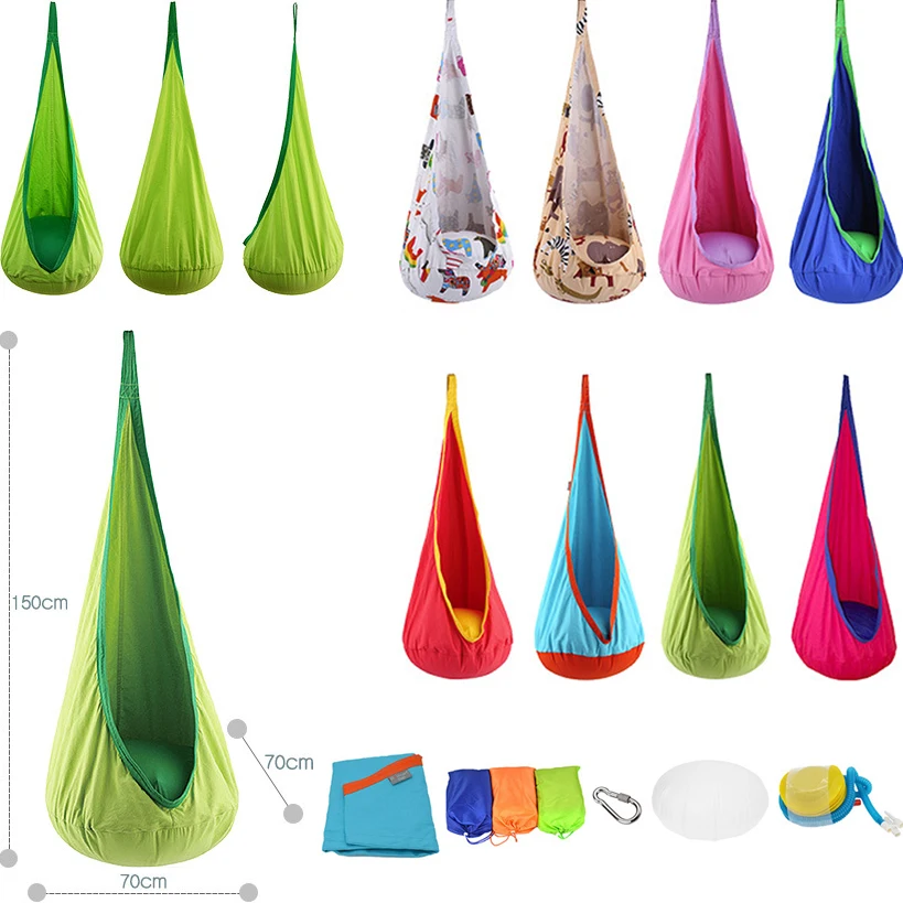 Child Indoor Outdoor Swing Pendent Sofa Sleeping Bean Bags Tent Nest Tree House Hammock Chair Inflatable Cushion Boys Girl Gifts