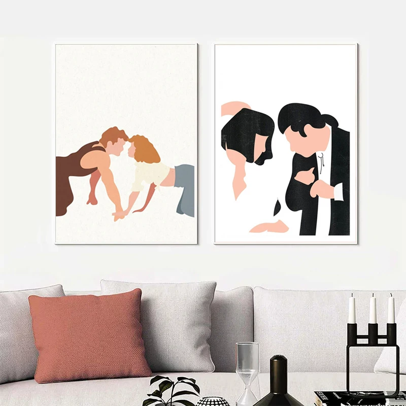 

Nordic Abstract Dirty Dancing Canvas Painting Modern Pulp Fiction Dance Wall Art Posters & Prints Pictures for Living Room Decor