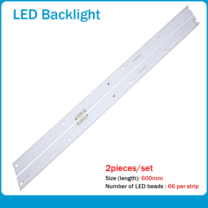 New 2 PCS 66LED 600mm LED backlight strip for Samsung UE55MU6400UXZT S_KU6.4/6.5K_55_SFL70_R66 L66 LM41-00462A LM41-00459A