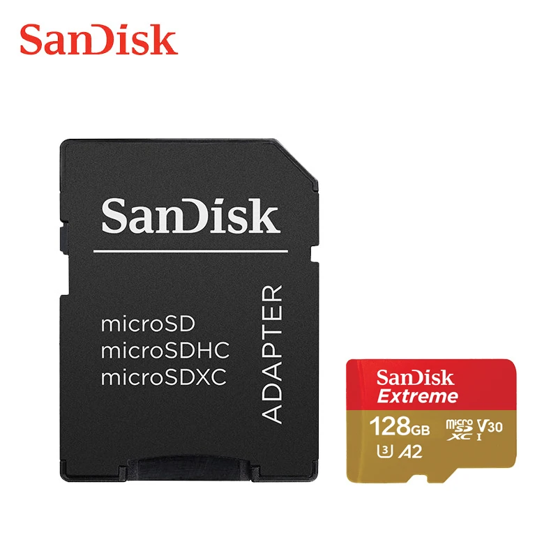 Original SanDisk Extreme Micro SD Card A2 U3 V30 128GB 256GB Flash Memory Card 64GB 32GB TF Card microSDHC/microSDXC For