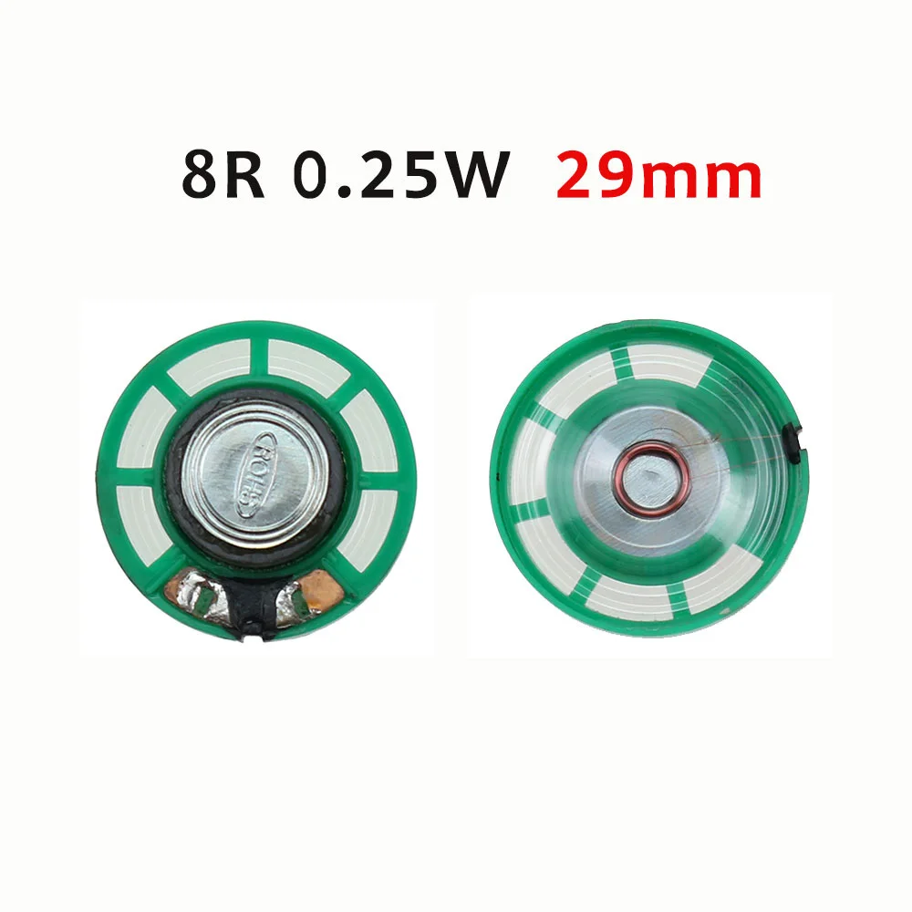 2pcs Green Round 8 16 32 ohms 0.25 watt 0.25W 0.5W 16R 32R Doorbell horn Toy-car speaker 20 21 23 27 29 mm Loudspeaker replace