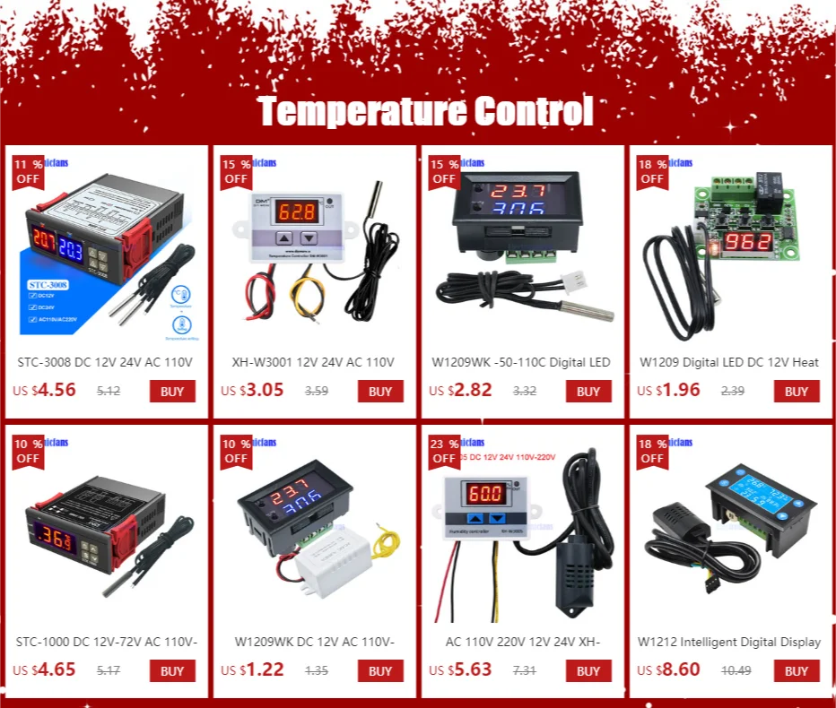 DST1000/1020 Digitaler Temperaturthermostat mit LED-Anzeige, Controller-Sensor, Dual-Modus für Inkubator, DC 12-72V, AC 110V 220V – Detail 1