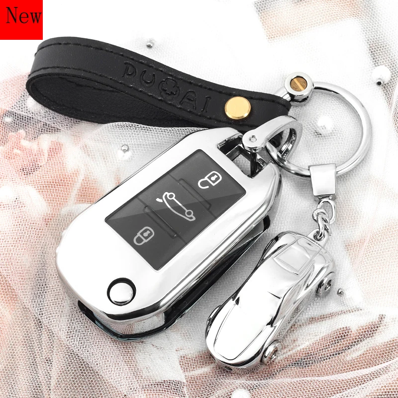 

TPU Material Soft Rubber Car Smart Key Case Cover for Peugeot 308 2008 3008 408 301 Accessories for the car