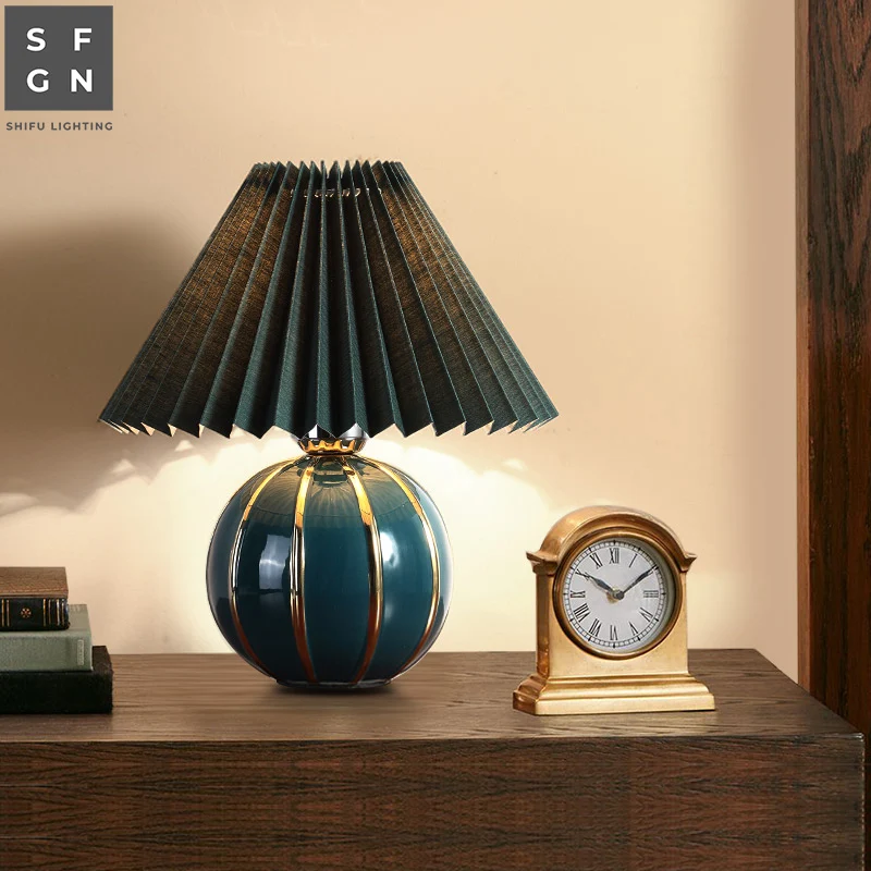 

Table Lamp Lamp Ceramic American Simplicity Decorated LED Table Lamps for Bedroom Bedside Living Room