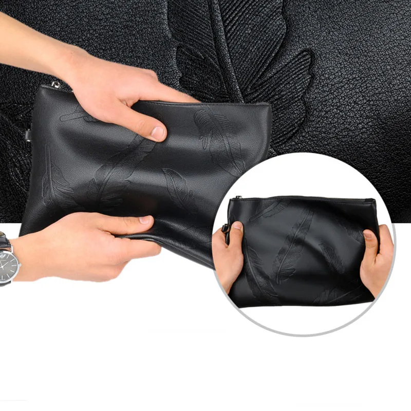 Men\'s Handbag High Quality PU Male Clutch Bag Large Capacity Men Hand Wallet Cell Phone Pocket Satchel for Men Purse