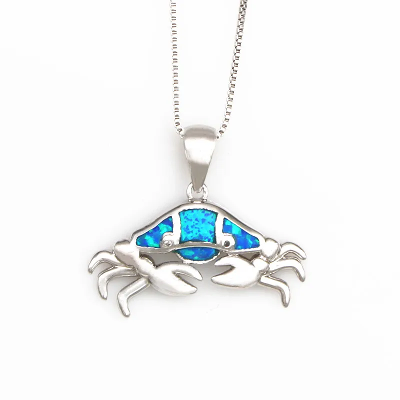 JLP1859  Hot Selling Ocean Series Crab Pendants Opal Crab Pendant Necklaces