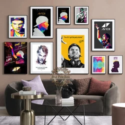 Avicii Abstract Star Portrait Poster Electronic Music Disc Jockey Illustration Art Print Canvas Painting Bar Pub Club Home Decor
